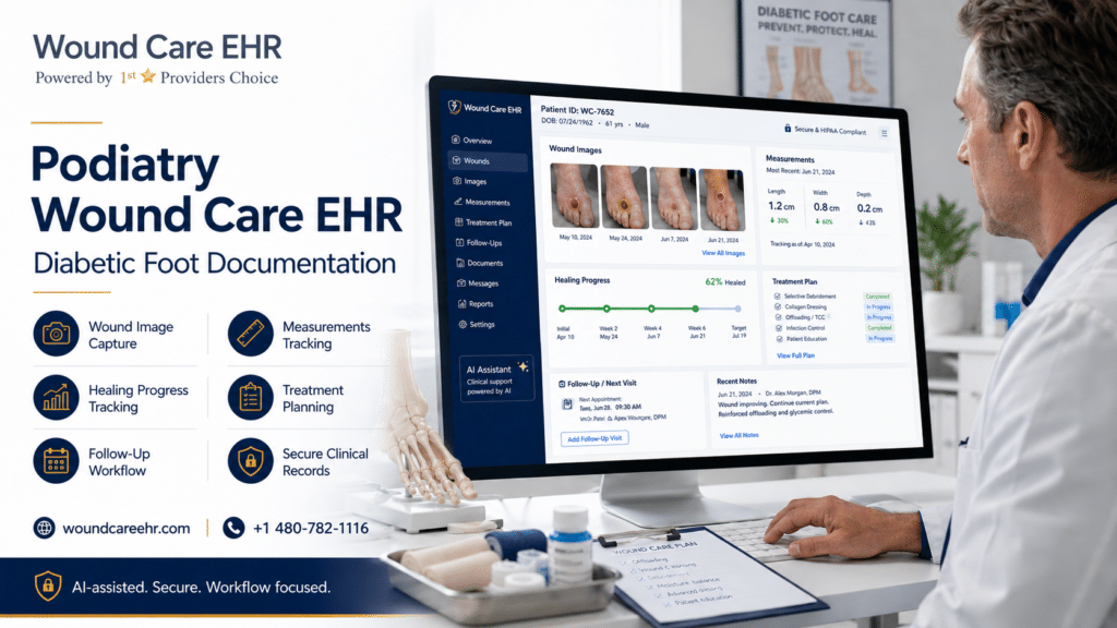 Podiatry Wound Care EHR for Diabetic Foot Documentation